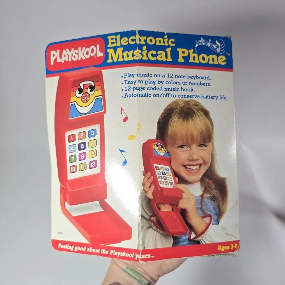 NOS Playskool Red Electronic Musical Phone Vintage 1985